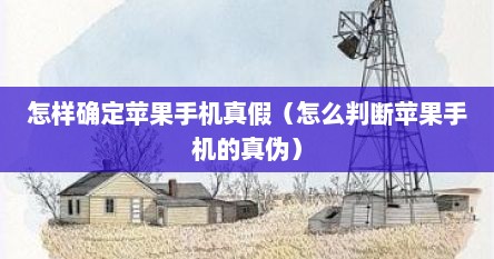 怎样确定苹果手机真假（怎么判断苹果手机的真伪）