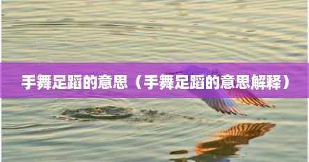 手舞足蹈的意思（手舞足蹈的意思解释）