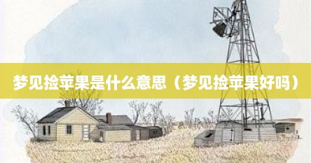 梦见捡苹果是什么意思（梦见捡苹果好吗）