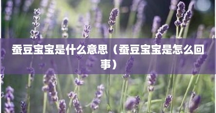 蚕豆宝宝是什么意思（蚕豆宝宝是怎么回事）