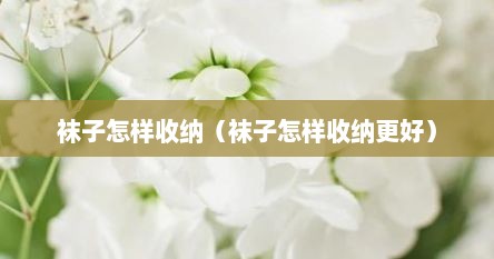 袜子怎样收纳（袜子怎样收纳更好）