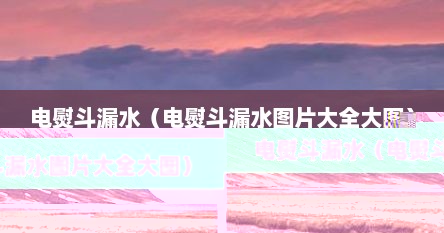 电熨斗漏水怎么修（电熨斗漏电怎么办）