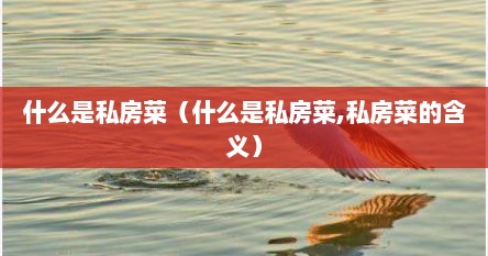 什么是私房菜（什么是私房菜,私房菜的含义）