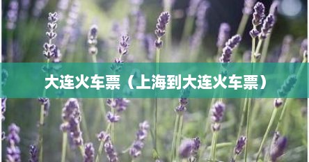 大连火车票（上海到大连火车票）