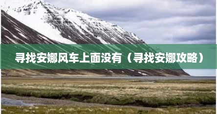 寻找安娜风车上面没有（寻找安娜攻略）