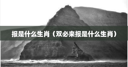 报是什么生肖（双必来报是什么生肖）
