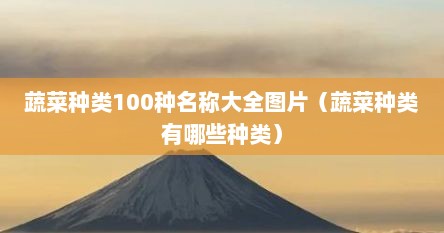 蔬菜种类100种名称大全图片（蔬菜种类有哪些种类）