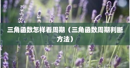 三角函数怎样看周期（三角函数周期判断方法）