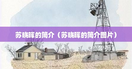 苏晓晖的简介（苏晓晖的简介图片）
