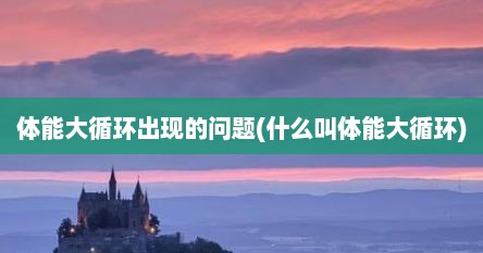 体能大循环出现的问题(什么叫体能大循环)