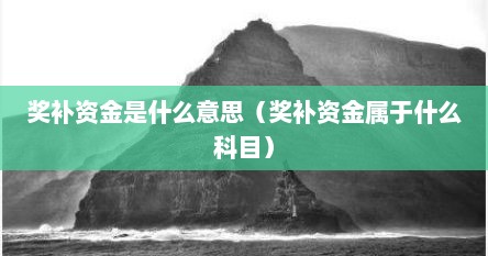 奖补资金是什么意思（奖补资金属于什么科目）