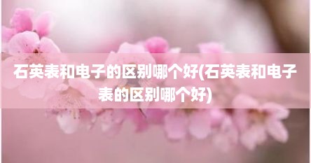 石英表和电子的区别哪个好(石英表和电子表的区别哪个好)