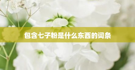 包含七子粉是什么东西的词条