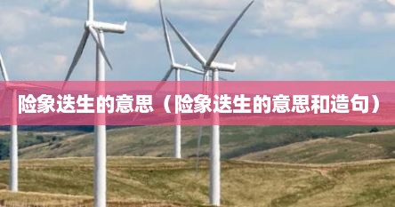 险象迭生的意思（险象迭生的意思和造句）