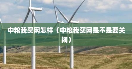 中粮我买网怎样（中粮我买网是不是要关闭）