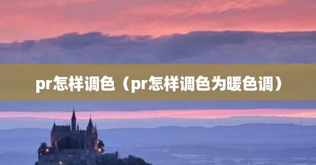 pr怎样调色（pr怎样调色为暖色调）