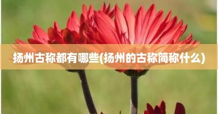 扬州古称都有哪些(扬州的古称简称什么)