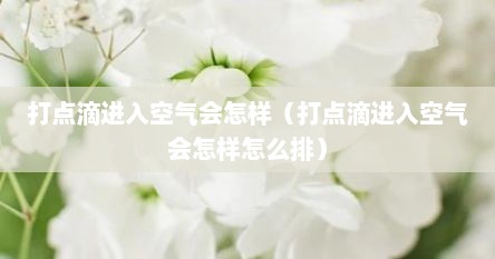 打点滴进入空气会怎样（打点滴进入空气会怎样怎么排）