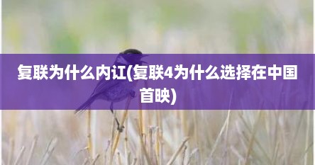 复联为什么内讧(复联4为什么选择在中国首映)