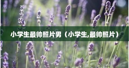 小学生最帅照片男（小学生,最帅照片）
