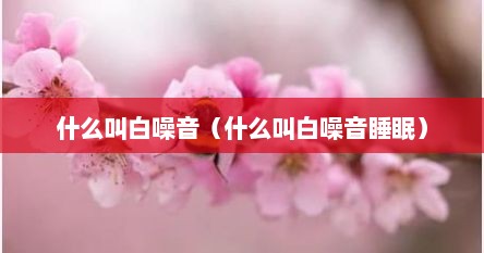 什么叫白噪音（什么叫白噪音睡眠）