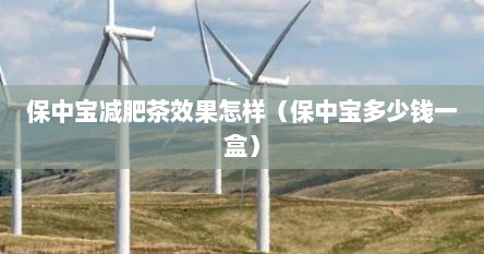 保中宝减肥茶效果怎样（保中宝多少钱一盒）