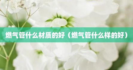 燃气管什么材质的好（燃气管什么样的好）