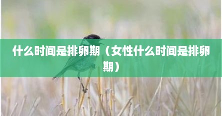 什么时间是排卵期（女性什么时间是排卵期）