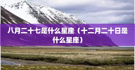 八月二十七是什么星座（十二月二十日是什么星座）