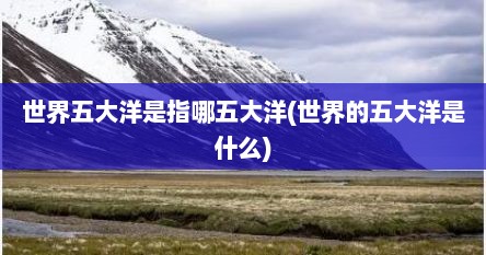 世界五大洋是指哪五大洋(世界的五大洋是什么)