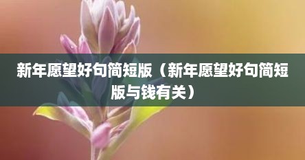 新年愿望好句简短版（新年愿望好句简短版与钱有关）