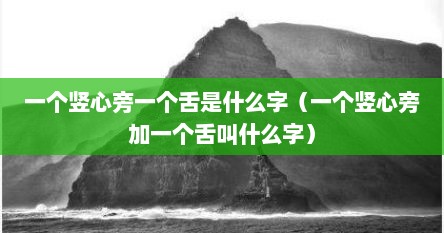 一个竖心旁一个舌是什么字（一个竖心旁加一个舌叫什么字）