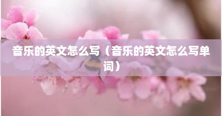 音乐的英文怎么写（音乐的英文怎么写单词）