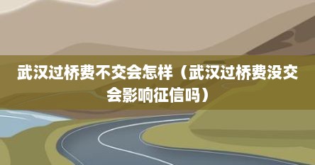 武汉过桥费不交会怎样（武汉过桥费没交会影响征信吗）