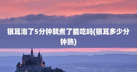银耳泡了5分钟就煮了能吃吗(银耳多少分钟熟)