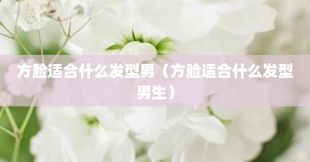 方脸适合什么发型男（方脸适合什么发型男生）