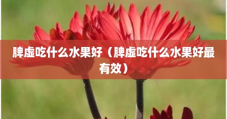 脾虚吃什么水果好（脾虚吃什么水果好最有效）