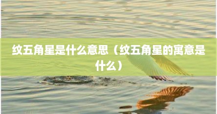 纹五角星是什么意思（纹五角星的寓意是什么）