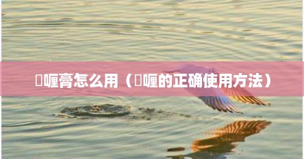 啫喱膏怎么用（啫喱的正确使用方法）