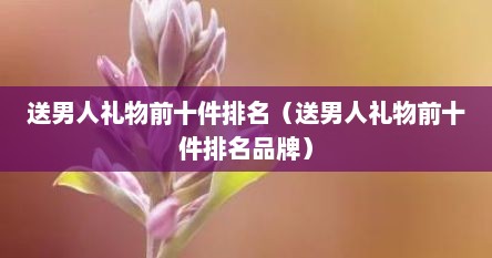 送男人礼物前十件排名（送男人礼物前十件排名品牌）