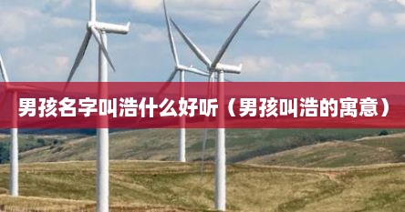 男孩名字叫浩什么好听（男孩叫浩的寓意）