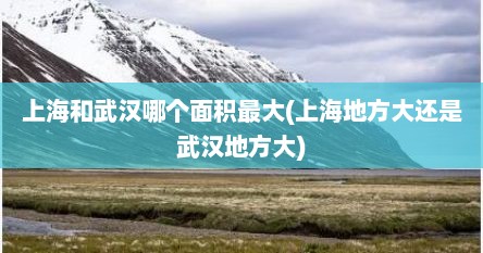 上海和武汉哪个面积最大(上海地方大还是武汉地方大)