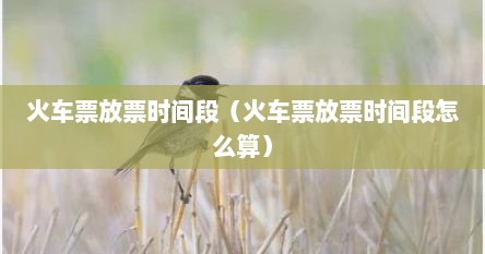 火车票放票时间段（火车票放票时间段怎么算）