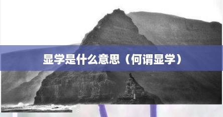 显学是什么意思（何谓显学）