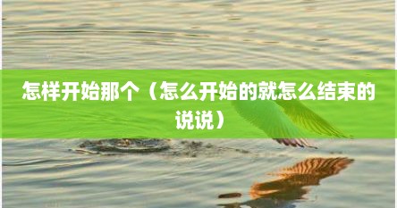 怎样开始那个（怎么开始的就怎么结束的说说）