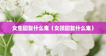 女生回复什么鬼（女孩回复什么鬼）