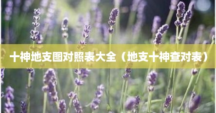 十神地支图对照表大全（地支十神查对表）