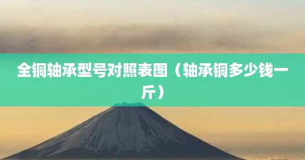 全铜轴承型号对照表图（轴承铜多少钱一斤）