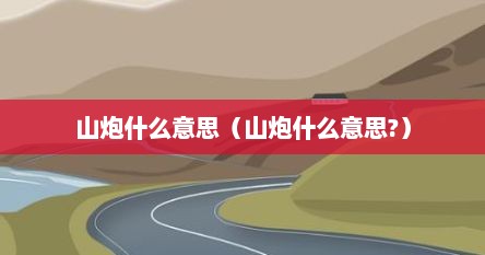 山炮是什么意思网络用语（山炮是什么意思）