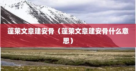 蓬莱文章建安骨（蓬莱文章建安骨什么意思）